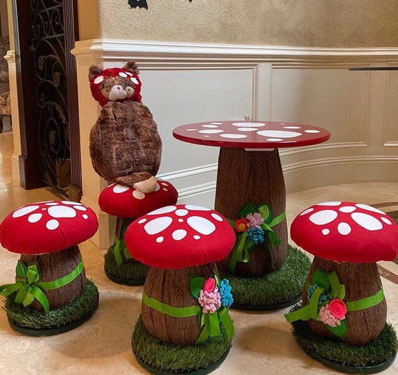 children's mushroom table and chairs