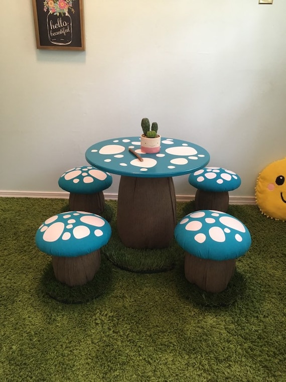 children's mushroom table and chairs