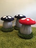 3 Mushroom Chairs stools,  SET 3 Juvenile Desk Stool Chair, Toddler Stool, Upholstered Wooden Stool, Playroom Furniture, Pre School Stools 