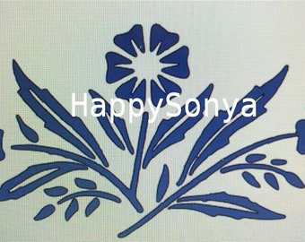 Vintage Corning Blue Cornflower SVG PNG Digital Cut File. Cards, Screenprint, stencil and more.