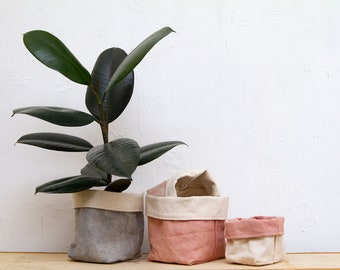 Naturally dyed Fabric Baskets/Planters - Size L - Made With Organic Cotton Canvas, Hand Dyed Sustainable Gifts, Home Decor