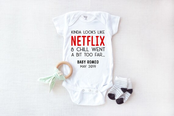 Annonce De Grossesse Onesie Fr Netflix Et Chill Onesie Drole Etsy