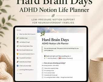 Planificador de vida para personas con TDAH / Descarga de ideas y planificador de dopamina para mamás ocupadas