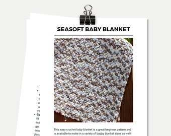 CROCHET PATTERN - Blanket + BABY Blanket Crochet Pattern + Simple Baby Blanket + Four Sizes