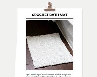 CROCHET PATTERN - Bath Mat + Bathroom Rug Crochet Pattern + Beginner-Friendly