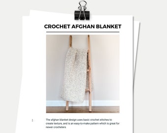 CROCHET PATTERN - Blanket + Afghan Blanket Crochet Pattern + Textured Blanket + The Afghan Blanket + 8 Sizes