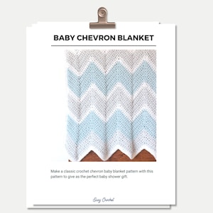 CROCHET PATTERN Blanket BABY Blanket Chevron Crochet Pattern Simple Chevron Baby Blanket image 1