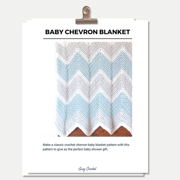 CROCHET PATTERN - Blanket + BABY Blanket Chevron Crochet Pattern + Simple Chevron Baby Blanket