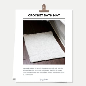 CROCHET PATTERN - Bath Mat + Bathroom Rug Crochet Pattern + Beginner-Friendly