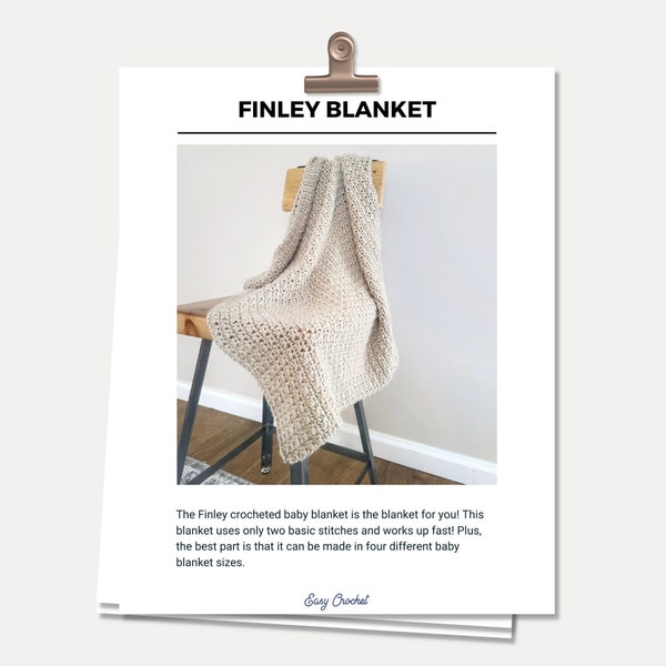 CROCHET PATTERN - Blanket + BABY Blanket Crochet Pattern + Simple Baby Blanket + The Finley Blanket