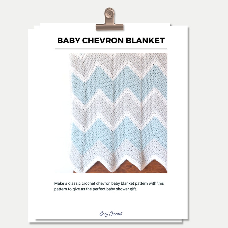 CROCHET PATTERN Blanket BABY Blanket Chevron Crochet Pattern Simple Chevron Baby Blanket image 1