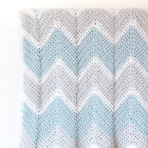 CROCHET PATTERN Blanket BABY Blanket Chevron Crochet Pattern Simple Chevron Baby Blanket image 4