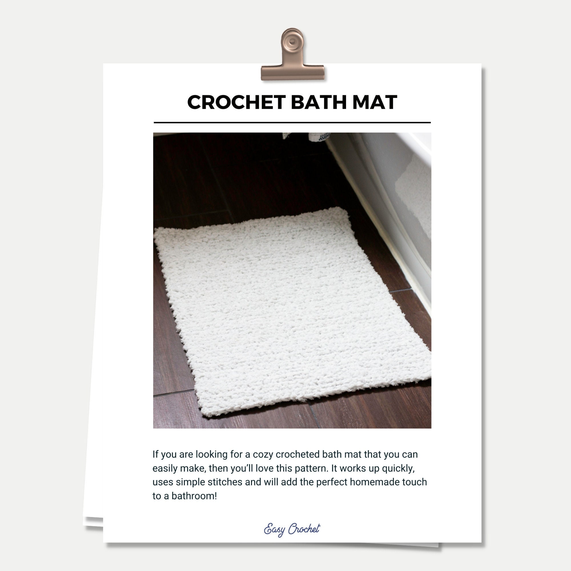 Crochet Bath Mat Thick Bathroom Rug Zero Waste Life Recycled 