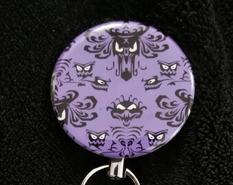 Disneyland Haunted Mansion Ghost Wallpaper Badge Reel Holder Retractable Healthcare Doctor Nurse Medical ID lanyard tech Cartoon