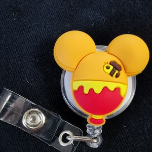Winnie the Pooh Bee Honey Balloon Badge Reel Holder Retractable Healthcare Doctor Nurse Medical ID lanyard tech Disneyland Tsum Walt Cartoon