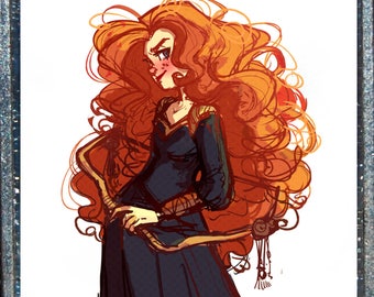 Disney Brave Princess Merida Red Hair Silver Pendant Necklace Jewelry