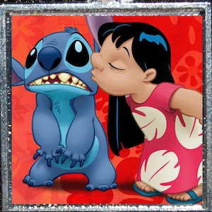 Disney Lilo & Stitch Movie Cover Silver Pendant Necklace Jewelry