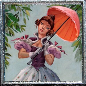 Disney Haunted Mansion Ballerina Ghost Stretching Portrait Silver Disney Pendant Necklace Disneyland Walt World Jewelry Magnet