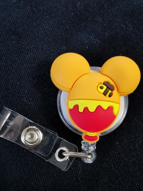 Winnie the Pooh Bee Honey Balloon Badge Reel Holder Retractable