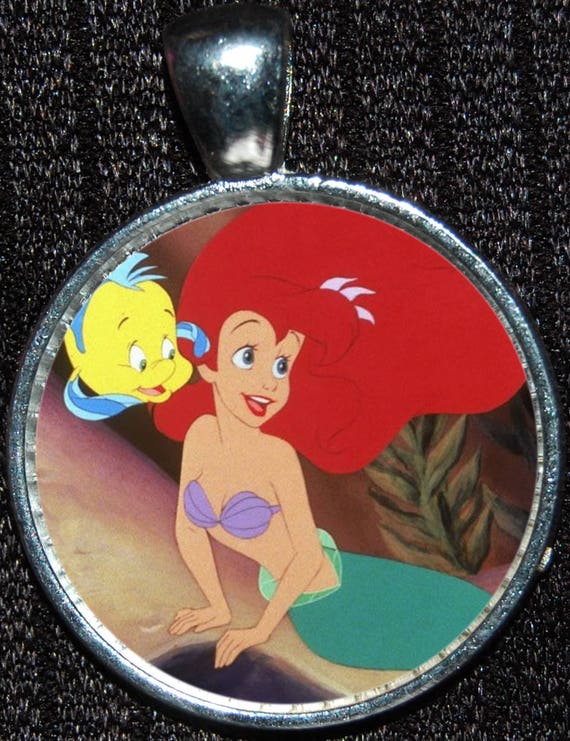 Ariel petite sirène plie Disney pendentif collier Bijoux en argent