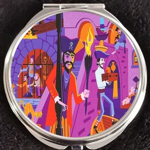 Piratas del Mapa del Caribe Barco Skeleton Disneyland Walt Disney World Attraction Ride Jail Dog Key Makeup Double Mirror