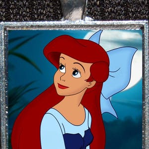 Ariel Kiss The Girl Little Mermaid Silver Disney Pendant Necklace Jewelry