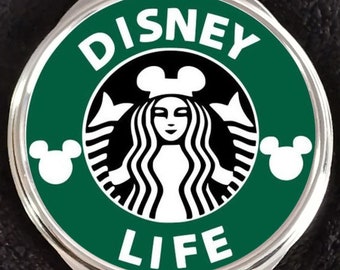 Disney Life Mermaid Mickey Ears Starbucks Coffee Logo Compact Mirror Disneyland Walt Disney World Dream Wonder Magic Fantasy