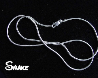 Collar de eslabones de serpiente de plata esterlina 925, cadenas de 40,6 cm, 45,7 cm, 50,8 cm, 56,1 cm, 61,2 cm, 66,1 cm, 71,1 cm y 76,2 cm.