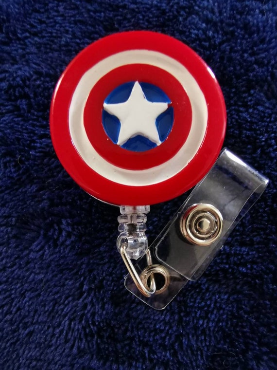 Avengers Captain America Superhero Shield Badge Reel Holder Retractable  Healthcare Doctor Nurse Medical ID Lanyard Tech 