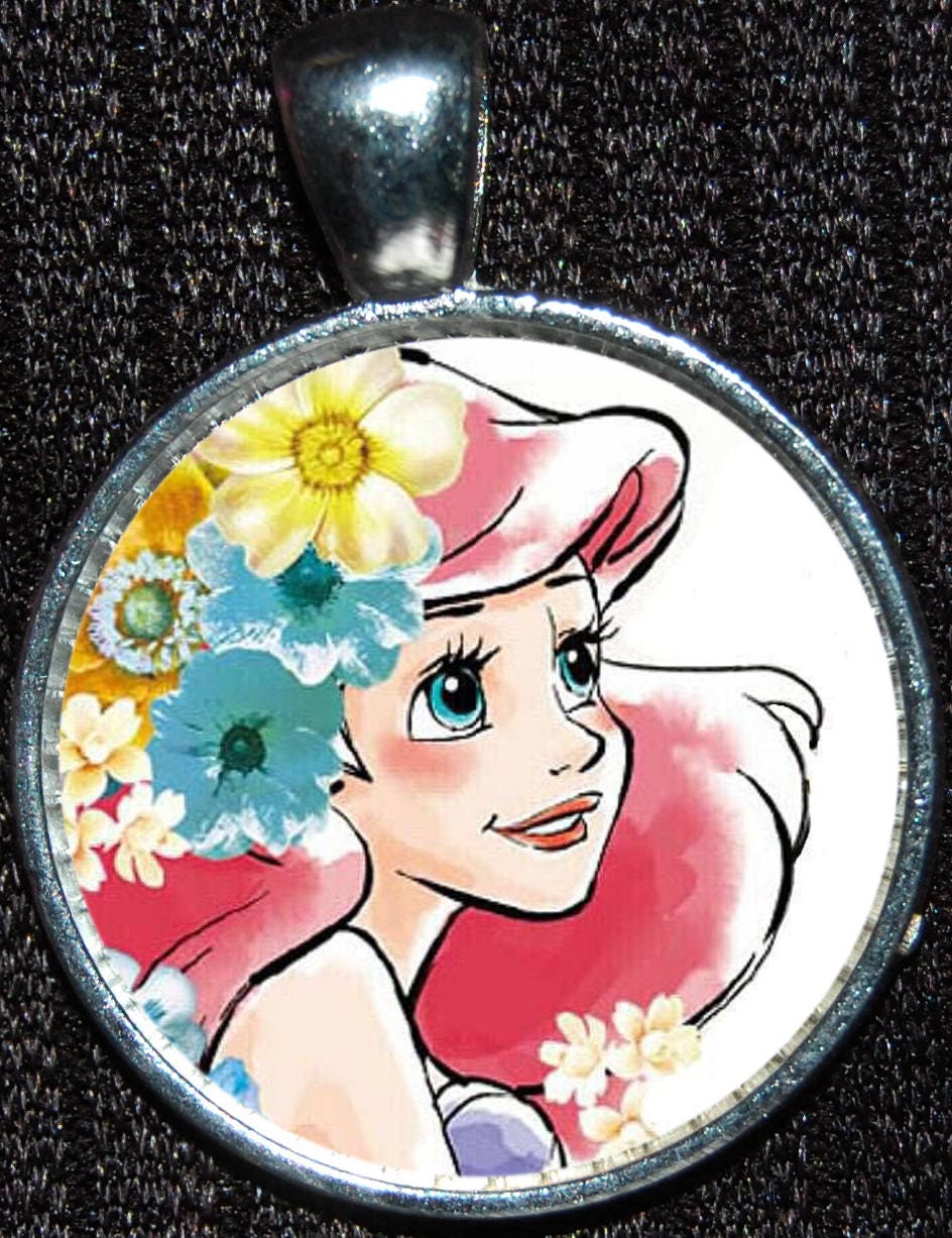 The Little Mermaid Pendant Necklace Disney Mermaid Princess Enamel Figurine  Neck Chain Necklace for Women Accessories Gifts - AliExpress