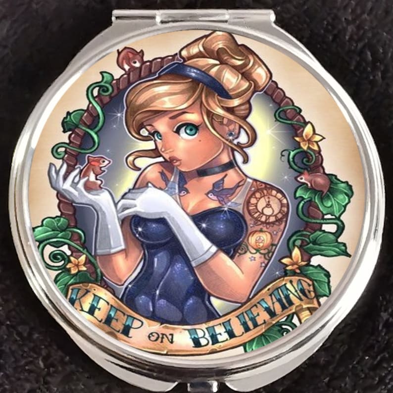 Princess Cinderella Glass Slipper Tattoo Flash Art Pinup Etsy