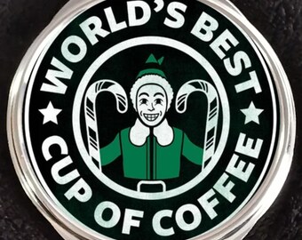 Buddy the Elf Christmas Xmas Holiday Movie World's Best Cup Coffee Starbucks Logo Compact Mirror Disneyland Walt Disney World