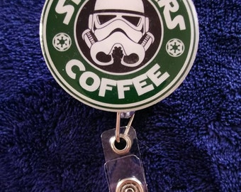 Starbucks Logo Coffee Star Wars Stormtrooper Disneyland Badge Reel Holder Retractable Healthcare Doctor Nurse Medical ID lanyard Cartoon