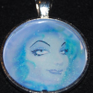 Haunted Mansion Madame Leota Disney Ghosts Silver Pendant Necklace Jewelry Magnet Disneyland Ball Cartoon Round