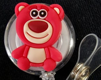 Lotso Bear Villain Toy Story Badge Reel Holder Retractable Healthcare Doctor Nurse Medical ID lanyard tech Disneyland Tsum Walt Cartoon