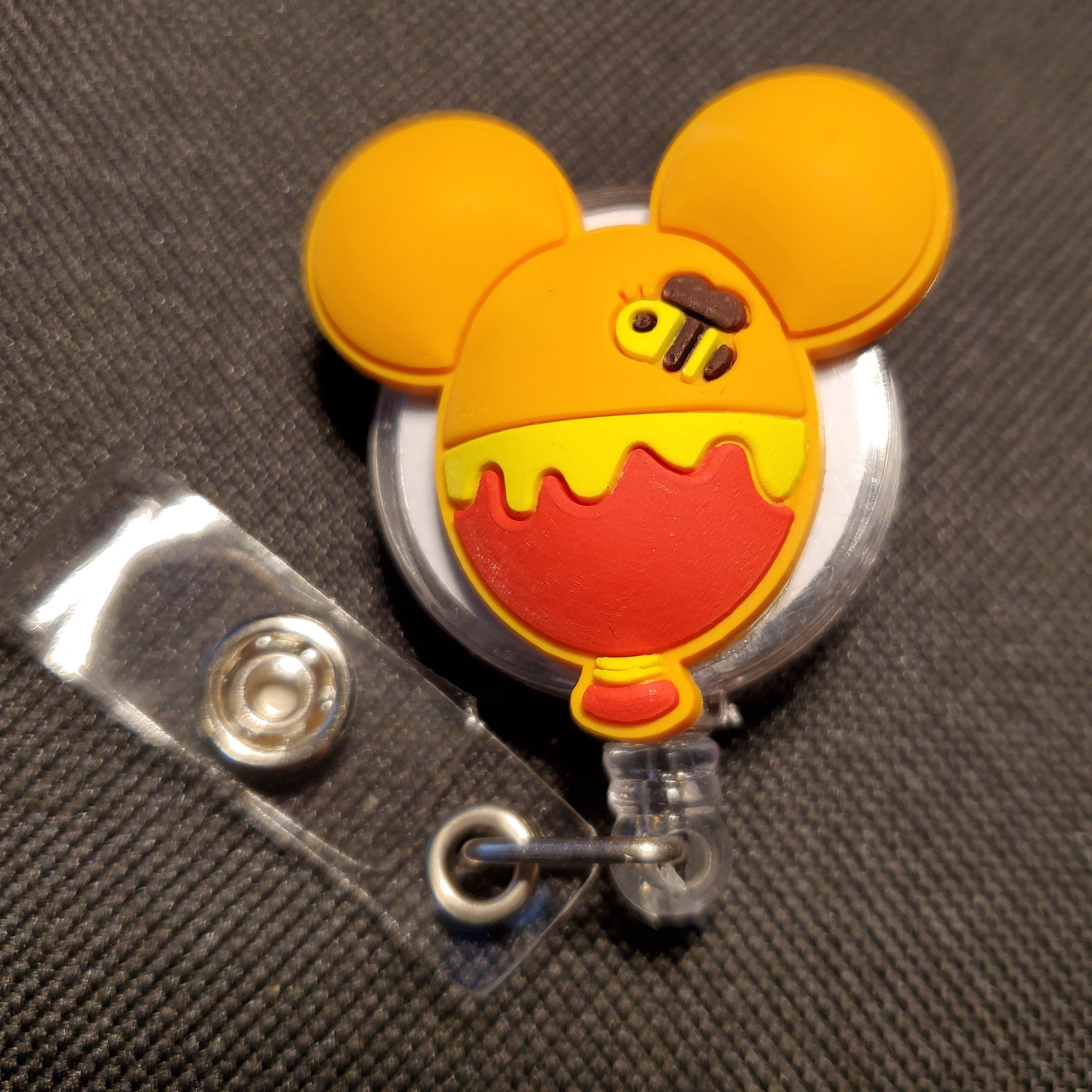 Disney Winnie The Pooh Badge Reel Retractable ID Card 