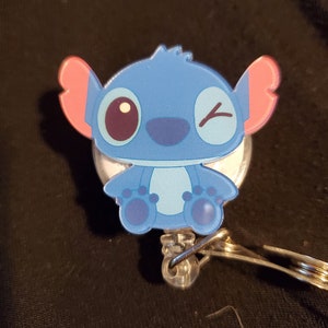 Stitch Alien Cutie Head Badge Reel Holder Retractable Healthcare Doctor Nurse Medical ID lanyard tech Disneyland Tsum Walt World Cartoon