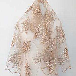 Gold Lace Bridal Capelet Gold Veil Delicate Lace Bridal Shrug Bolero Scarf - Gold Lace Wedding Cover up - Wedding Lace Bespoke- Made in UK