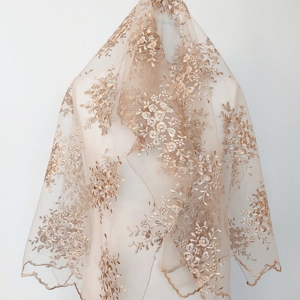 Gold Lace Bridal Capelet Gold Veil Delicate Lace Bridal Shrug Bolero Scarf - Gold Lace Wedding Cover up - Wedding Lace Bespoke- Made in UK