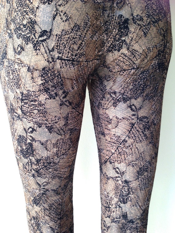 Brown Lace Leggings Autumn Leaves Print Leggings Printed Stretch Lace Legging Lace Fashion Leggings Tights for Ladies Gift for Her UK Etsy