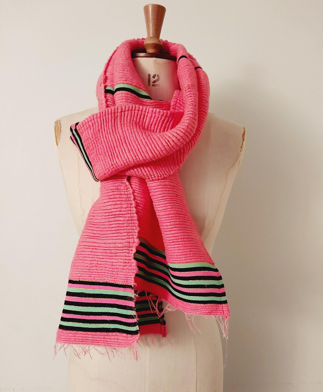 ◇GROVE◇ STRIPE GRVR SHAWL MUFFLER PINK STRIPE GRVR SHAWL MUFFLER [3COLOR] - GROVE