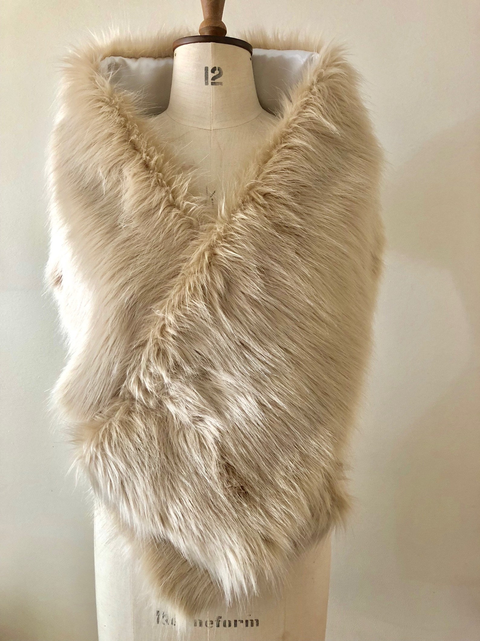 Champagne Faux Fur Shrug Bridal Fox Fur Stole Pink Etsy
