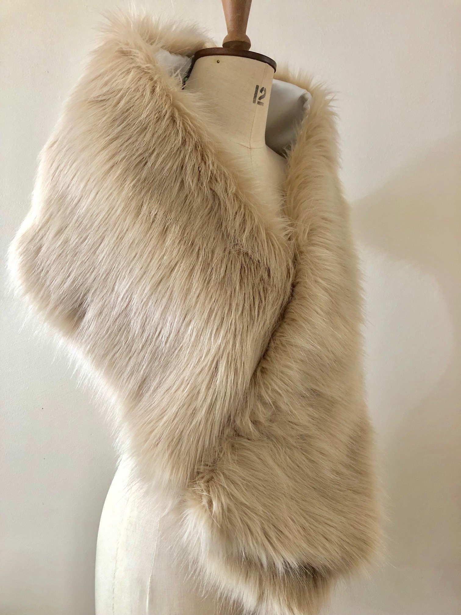 champagne faux fur wrap