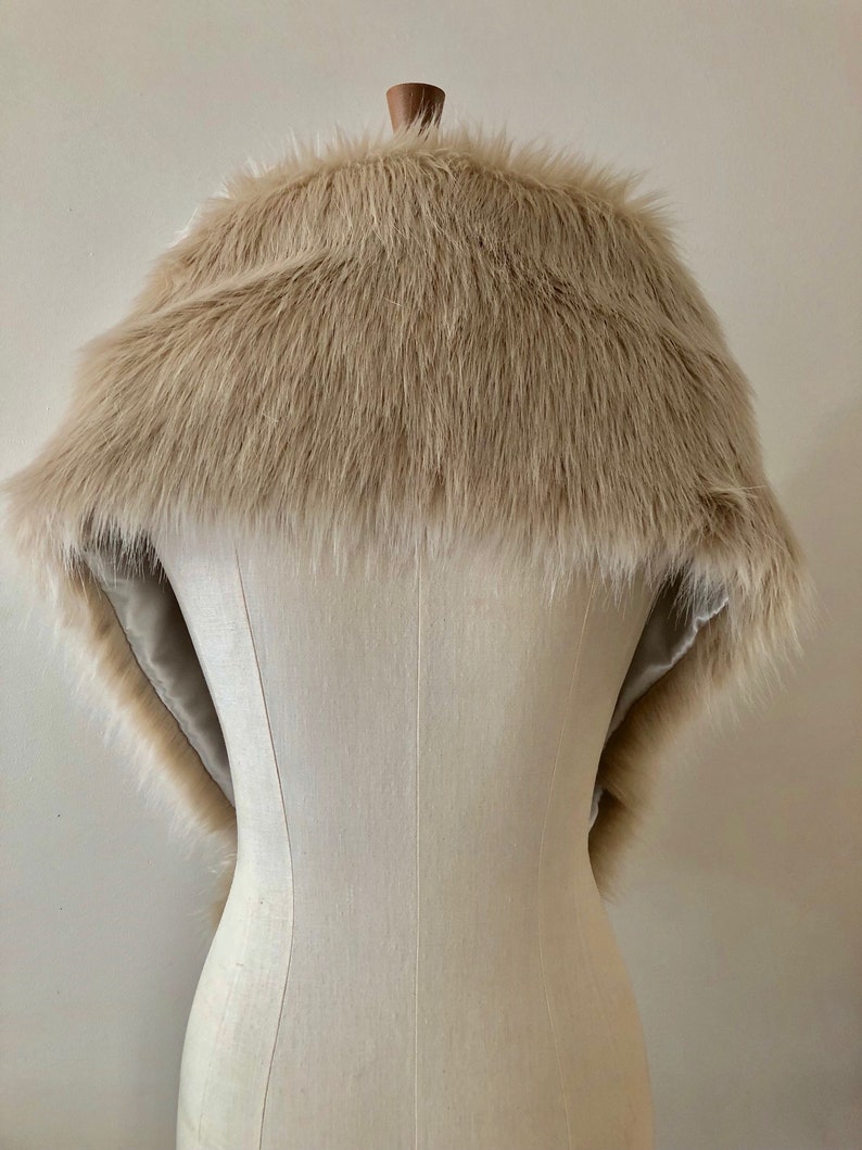 Champagne Faux Fur Shrug Bridal Fox Fur Stole Pink Etsy