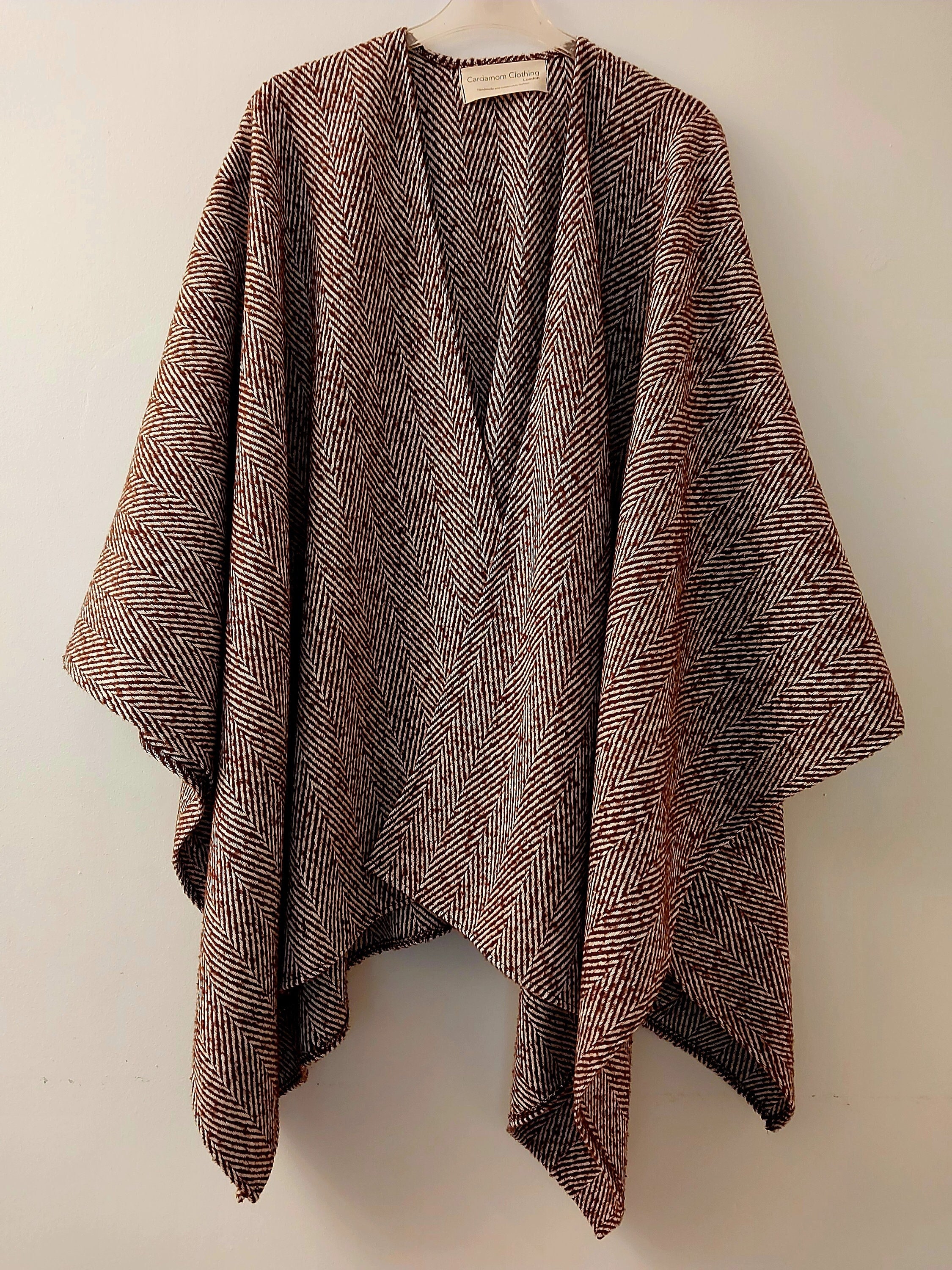 Wool Tweed Poncho - Etsy Wool Tweed Poncho - Etsy