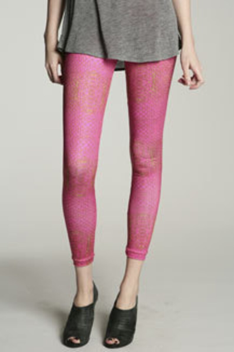 Leggings for Yoga Pink Snake Print Leggings Pilates Pants | Etsy