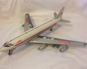 Vintage Linemar Tin Litho Boeing 707 Plane made in Japan