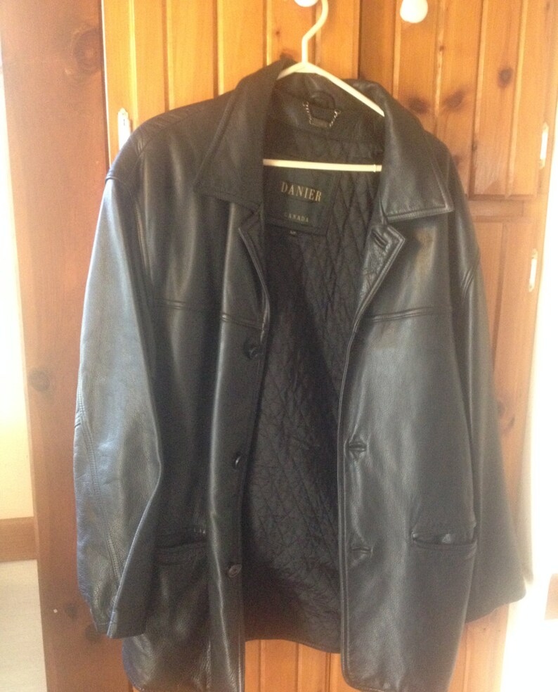 Vintage Danier Leather Jacket Coat Black Size S P Canada