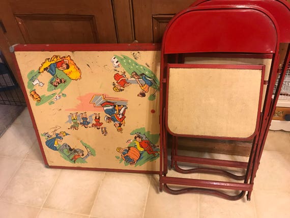 vintage metal child's table and chairs