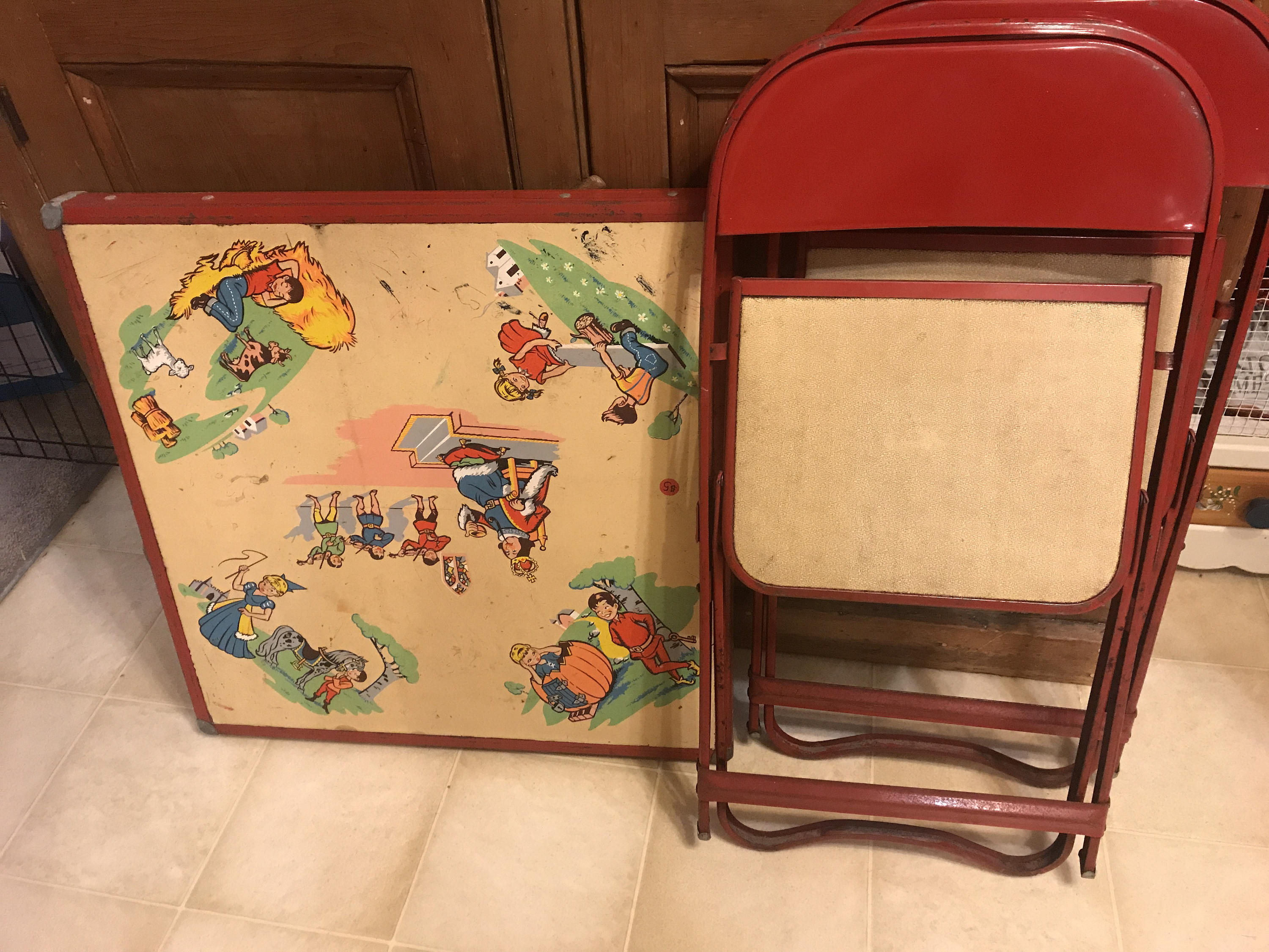 children's metal folding table and chairs